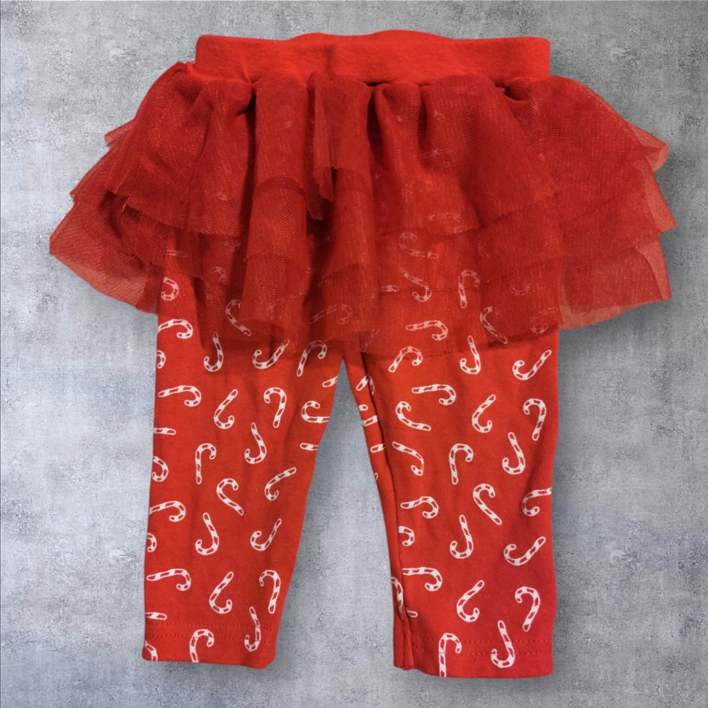 CARTER'S Red Candy Cane Tutu Pants 3-6 months
